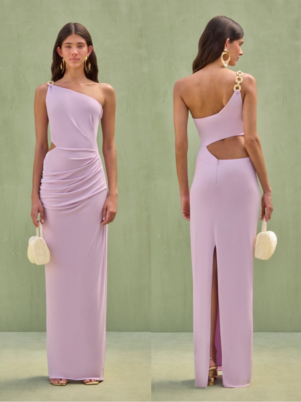 Cult gaia COBIE One-Shoulder Lilac Maxi Dress Size XL NEW! New With tags!